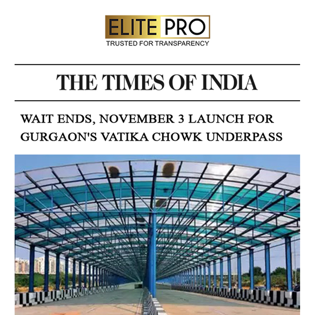 Wait ends, November 3 launch for Gurgaon's Vatika Chowk underpass